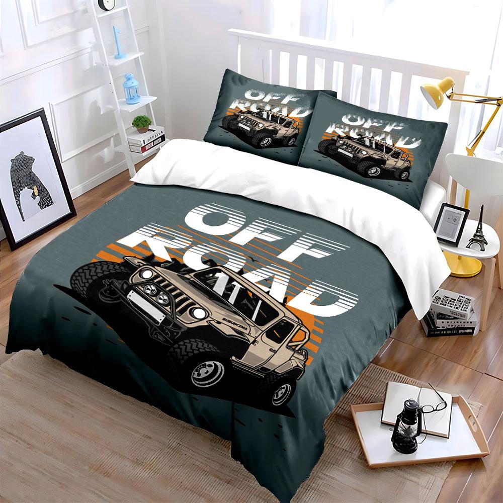 Off-Road Adventure Design Bedding Duvet Cover Set Duvet Cover Pillowcases  (1*Duvet Cover 2*Pillowcases, Without Duvet Insert)