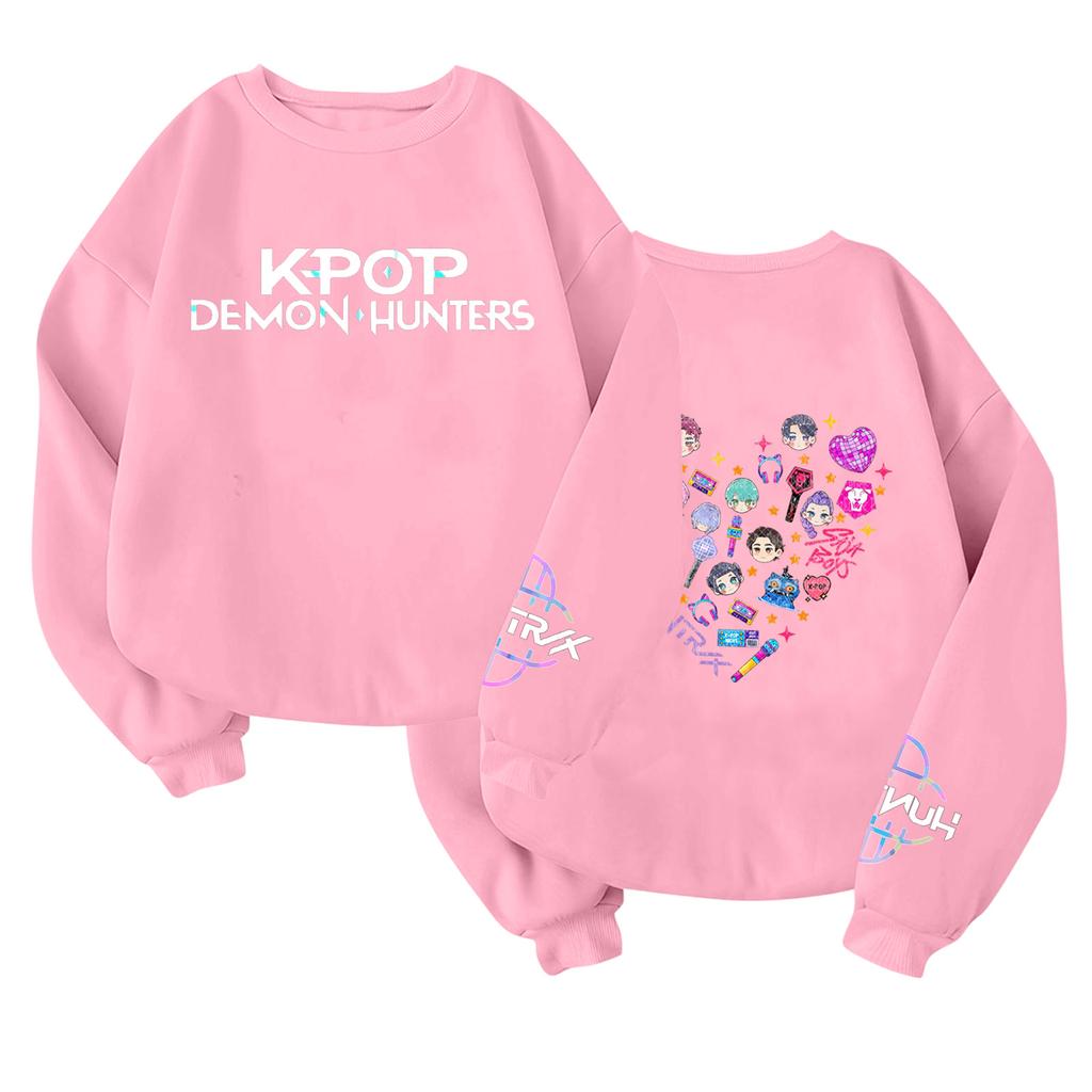 Children's Fashionable Lightweight Long-sleeved Round Neck Pullover With Pockets Printed Pullover