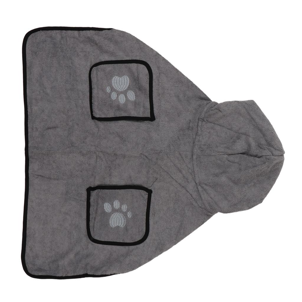 Dog Drying Robe Super Absorbent Quick Drying Dog Bathrobe Towel with Hand Pockets for Pet Supplies L