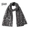 Silver Snowflake Pattern Wrap Glitter Sparkly Foil Print Scarf for Women, Christmas Winter Holiday Theme Shawl Wrap, Fall Lightweight Soft Warm