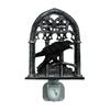 Gothic Crow Sconce Church Arch Light-Up Wall Decoration Sconce with Lighted Candle for Living Room Kitchen Dining Room Halloween Decor