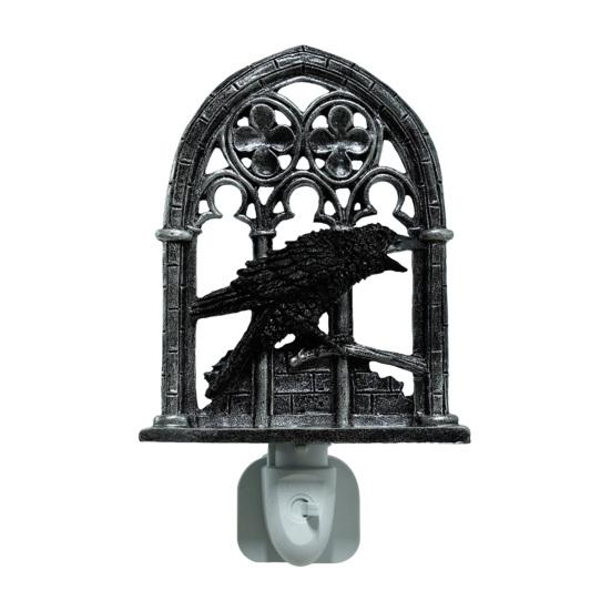 

Gothic Crow Sconce Church Arch Light-Up Wall Decoration Sconce with Lighted Candle
