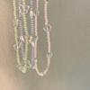 Y2K Glass Heart Star Butterfly Bead Pendant Necklace Bracelet for Women Clavicle Chain Fashion Valentines Day Gifts