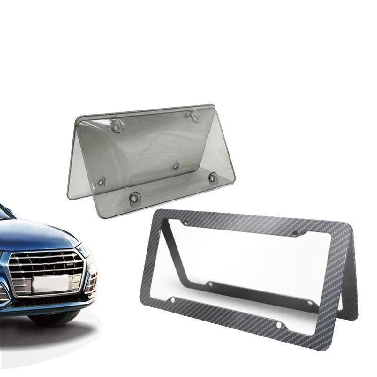 Carbon Fiber License Plate Frames Car Tag Holder Heavy Duty Plate Mounting Kit