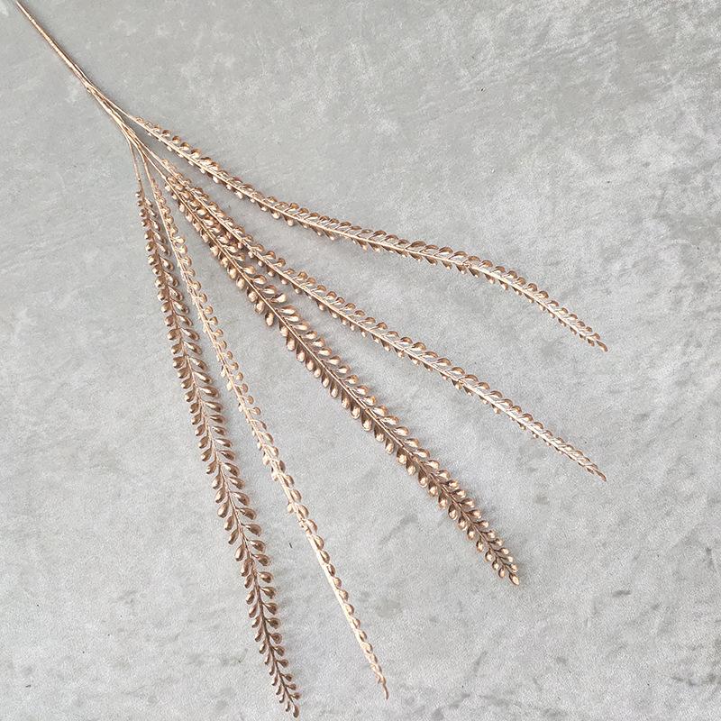 Gold Series Simulation Plants Wholesale Simulation Bouquet Fake Flowers Misty Maple Leaf Phoenix Tail Wedding Decoration Display