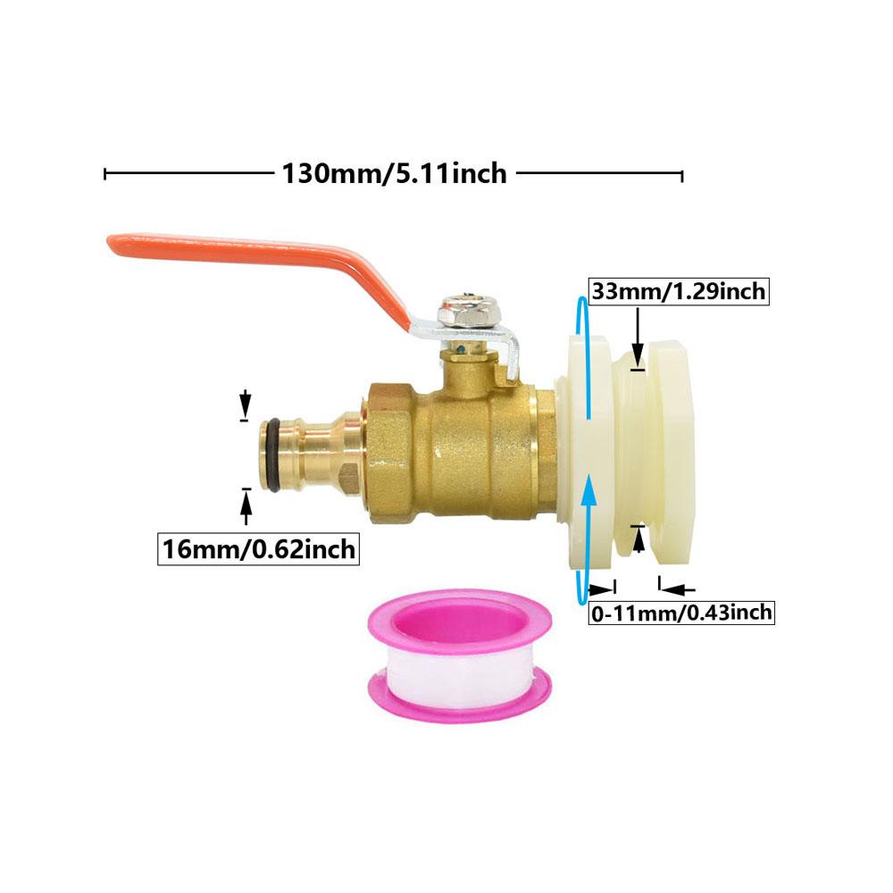 

IBC Tank Adapter Valve S60 x 16mm Nipple Tap Quick Connector Copper Metal Thread Watering Pipe Fitting For Rainwater Buckets