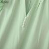 ZANZEA Women Casual V-Neck Ruffles Short Sleeve Elegant Blouse