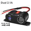 12V Car Charger Power Adapter QC3.0 &PD3.0 Outlet Cigarette Lighter Socket Splitter with LED Voltmeter for RV Marine Boat