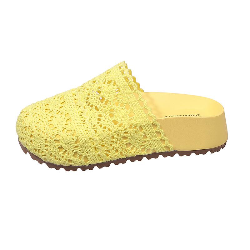 

Lace hollow mesh shoes with skirt comfortable non-slip slippers 2025 summer new thick-soled bag head sandals outside 40