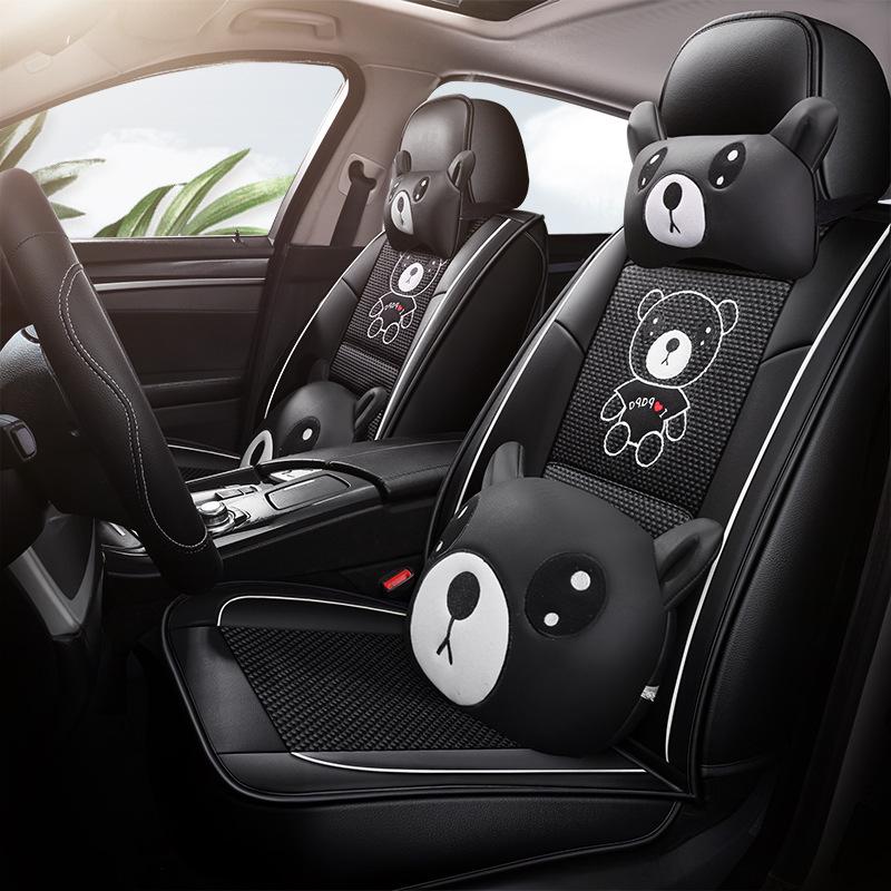 AION S Max 580 Geely L Thunder Hi Leather & Ice Silk Cartoon Car Seat Cushion - Universal, All-Season.