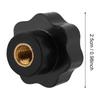 A74E-30PCS M6 Internal Thread Knob Screw Plastic Star Head Clamping Knob Black M6 X 25