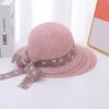 Grass Hat Women's Summer Sunshade Hat Sun Protection Beach Hat Travel Bow Duck Tongue Sun Hat