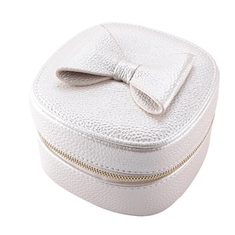 Compact Jewelry Storage Box Versatile Mini Jewelry Organizer Box Portable Display Stand Box Earring Holder Packaging Box серебряный