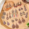 Vintage Bohemian Vacation Style Female Earrings Fashion Ethnic Unique Drop Oil Colorful Geometric Dangle Earrings Female Jewelry