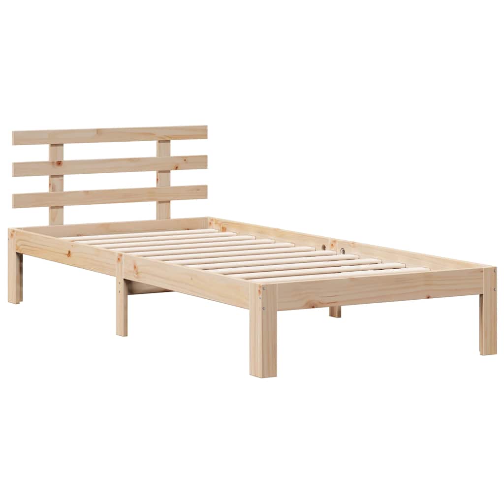 Bookshelf Bed without Mattress 75x190 cm Solid Pine Wood