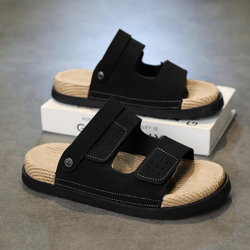 

Men s shoes 2025 summer new men s soft sole breathable non-slip outdoor height increase casual thick sole two wear one word sandals 39