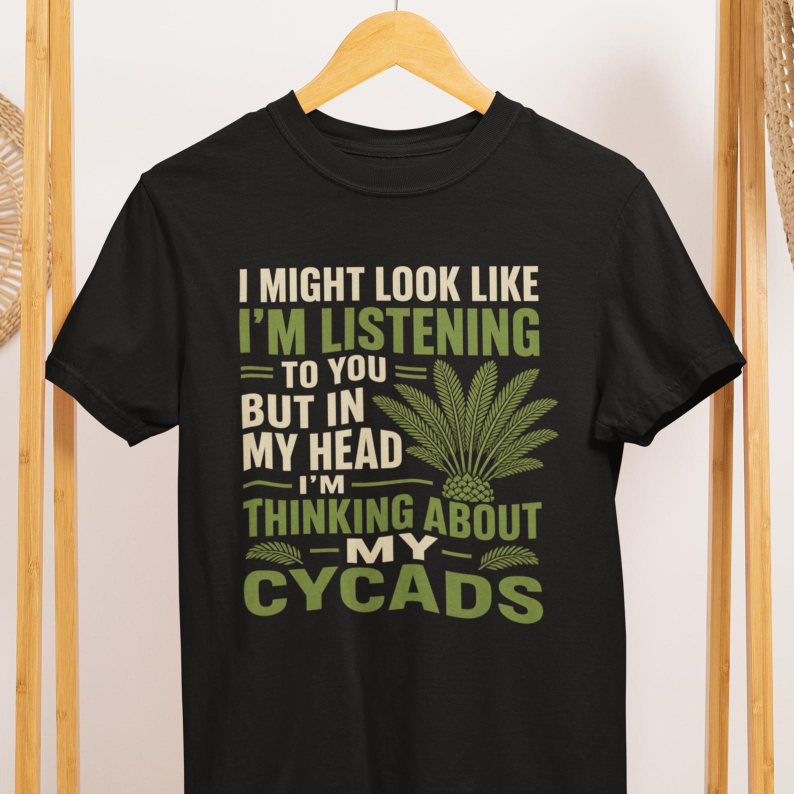 Funny Cycad Lover Shirt, Thinking About My Cycads Tee, Botanical Garden Gift XL