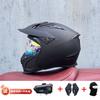 Full Face Motorcycle Helmet With Detachable Bluetooth Module ABS Shell Unisex All Season Retro Style