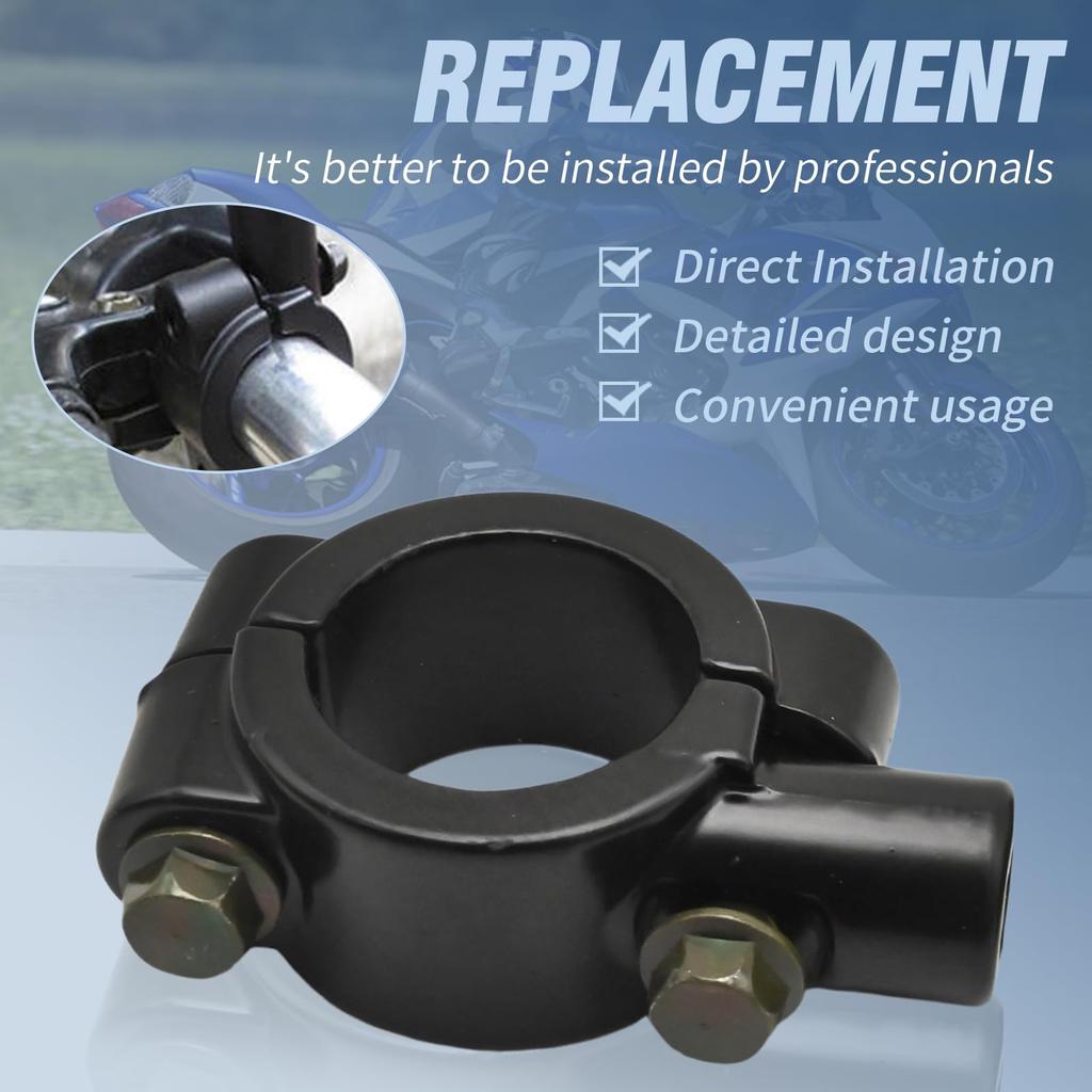 Aynaxcol 1" 25mm Mirror Thread Motorcycle Handlebar 10mm Mirror Thread Mount Holder Clamp Adapter Black