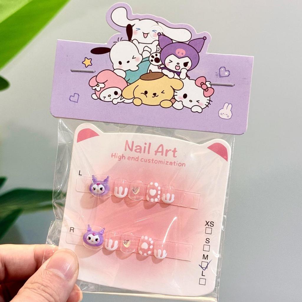 Sanrio Cute Kawaii Cartoon Nail Tips for Kids: My Melody, Hello Kitty, Kuromi