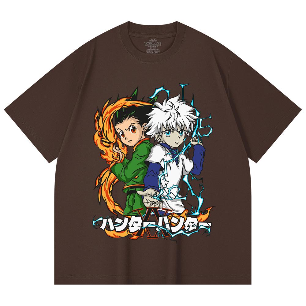 230 Gsm 100% Cotton HXH V7 Gon Killua Print Unisex Heavy Cotton T Shirt