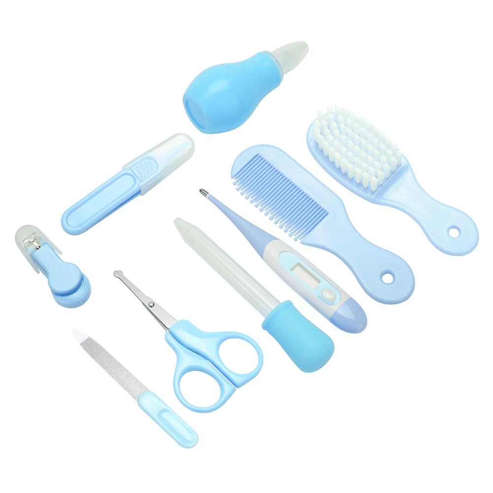 9 Stück Praktisches Tägliches Baby Nagelknipser Schere Haarbürste Kamm Maniküre Pflege Set Rosa