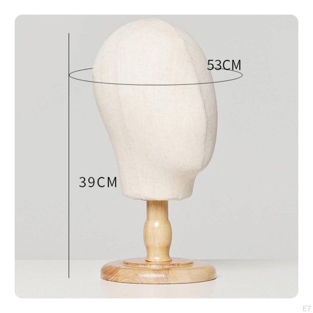 Espositore da Tavolo per Cappelli Manichino Versatile in Legno Testa di Manichino Legno Massiccio Espositore da Banco per Cappelli per Rivenditori,