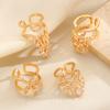 Nail Ring 3D Butterfly Flower Wing Design Detachable Nail Cap Ring Set Sparkling Cubic Zirconia Manicure Ring