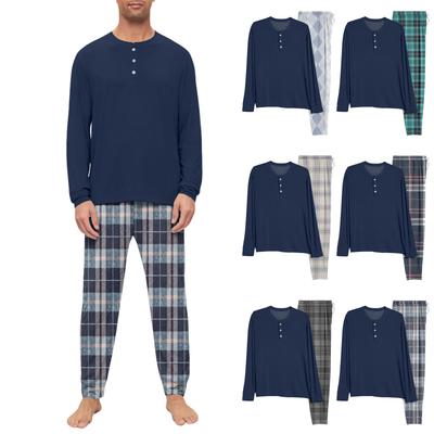 Herren-Pyjama-Set, Langarm und lange Hose, zweiteilig