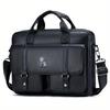 Men's briefcase 100% genuine leather business large capacity handbag waterproof