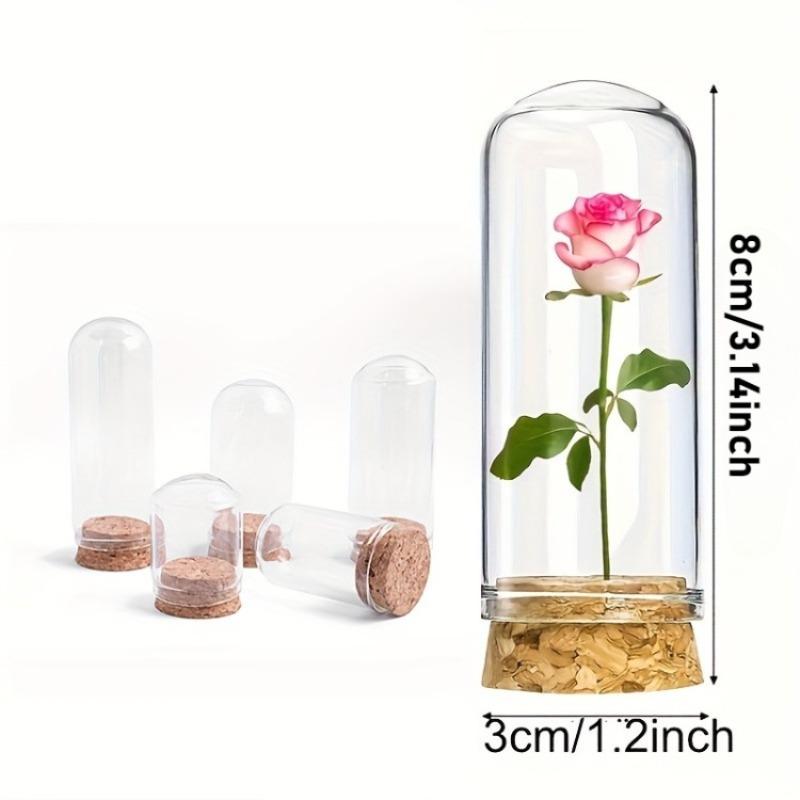 40pcs Glass Cloche Bell Jars with Cork Lids 3x8cm Dome Display Containers Elegant Decorative Message Bottles Home Wedding Decor