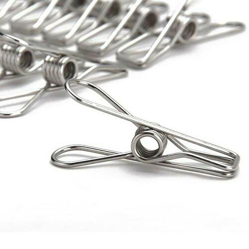 Steel 20x Stainless Clothes Pegs Hanging Clip Pins Laundry Windproof Clamp Tool