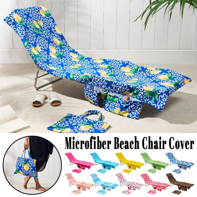 Pokrowiec na leżak plażowy Szybkoschnący Mikrofibra Ręcznik plażowy Chłonny Pokrowiec na leżak basenowy Ręcznik zewnętrzny z torbą