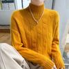 Women's Cashmere Half-High Neck Sweater - Thickened, Loose, Slimming Autumn/Winter Knit Pullover.
