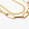 Geometric Versatile Punk Style Necklace for Women - Minimalist Double Layer Snake Bone Cross Chain Necklace