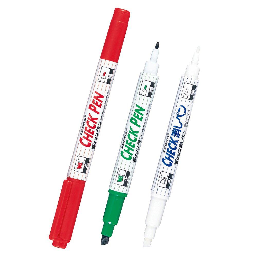 Zebra Memorization Check Eraser Pens, 10-Piece Set, B-MWE-150-CK