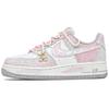 Air Force 1 Abriebfest Rutschfest Niedrig geschnitten Skateboard Schuhe Damen Rosa Weiß DX2678-100(Team96- )