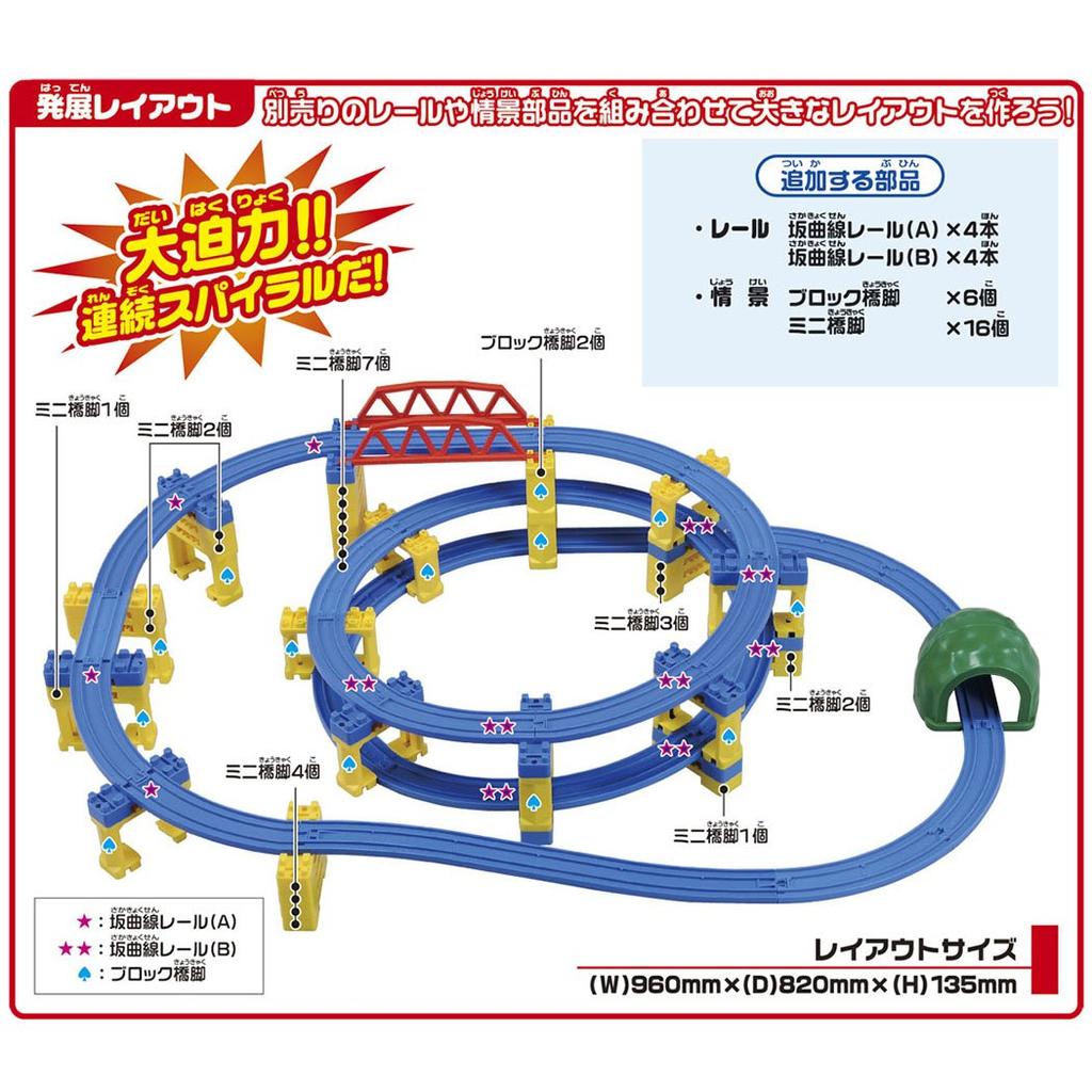 Enjoy climbing up and down the slope with Plarail