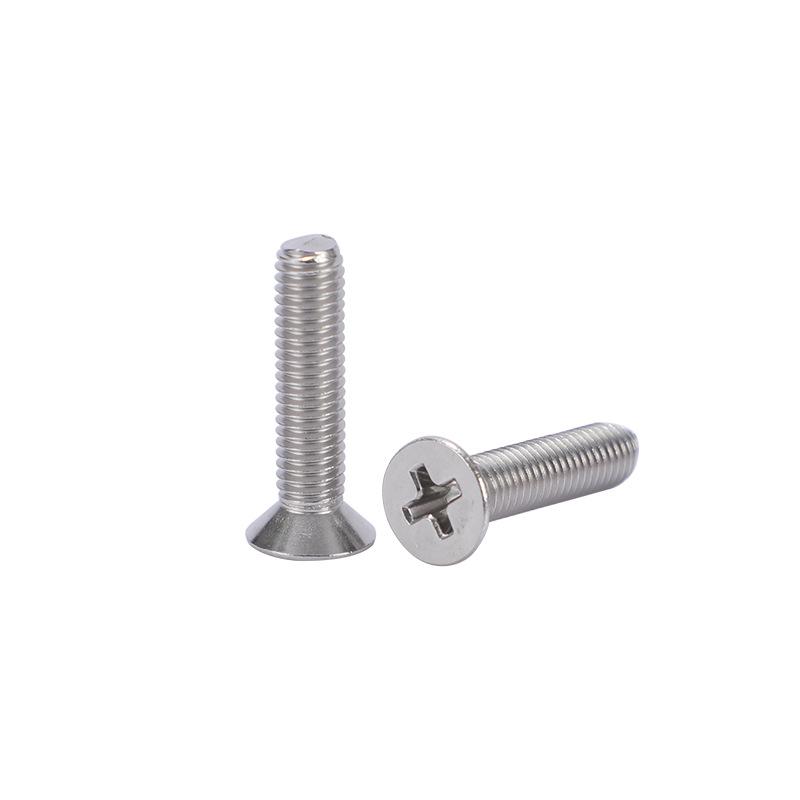 304 Stainless Steel Flat Head Phillips Machine Screw, Countersunk Bolt, M5-M10