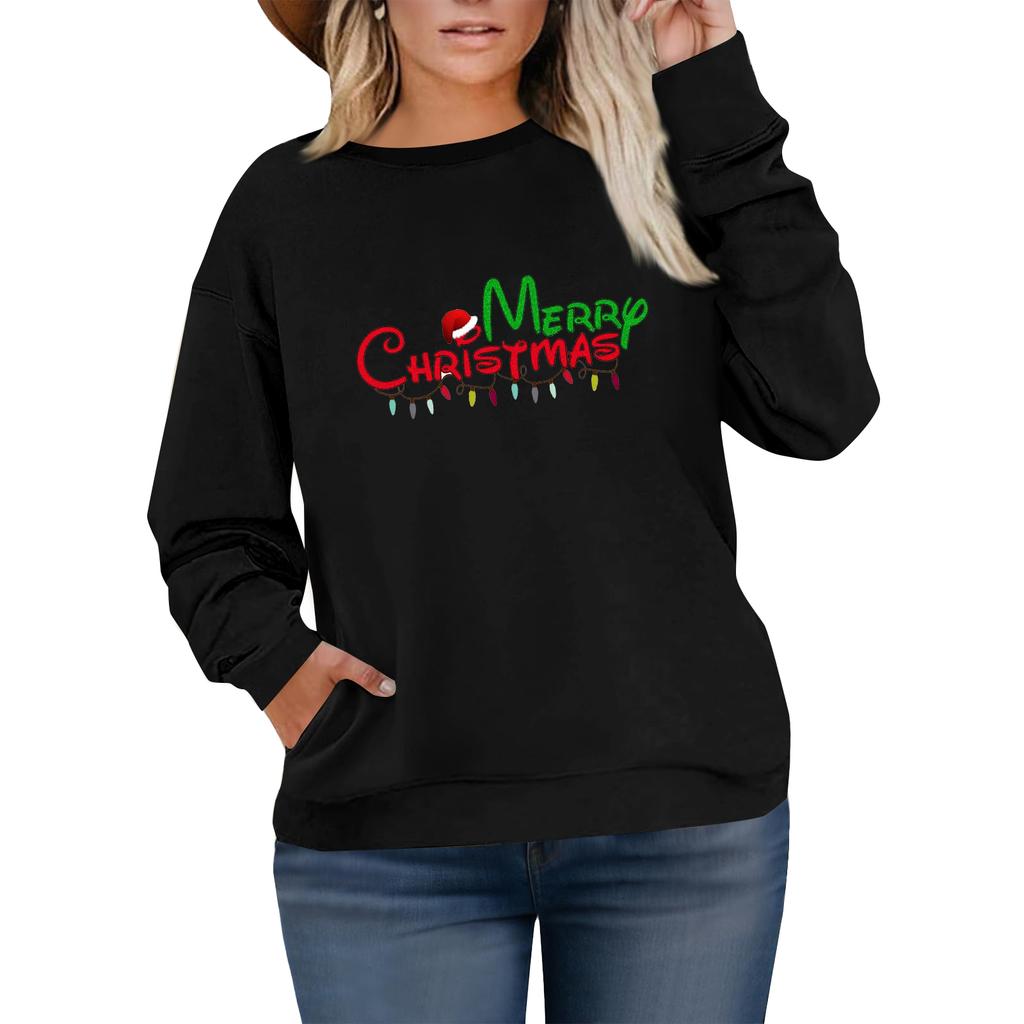 Women's Fashionable Casual Plus-Size Long Sleeve Pullover Printed Sweatshirt