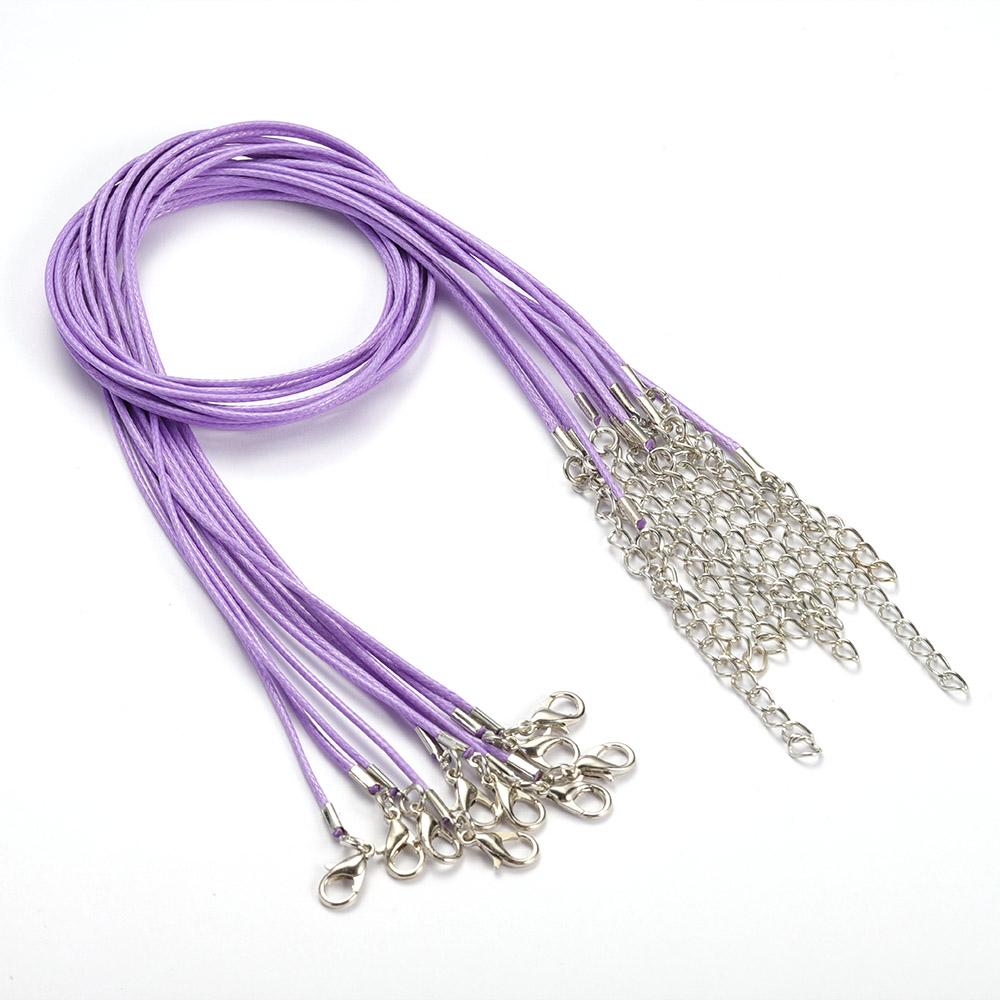 10-20pcs 45cm+5cm Lobster Clasp String Cord Real Leather Adjustable Braided Rope for Necklace Jewelry Making DIY Accessories