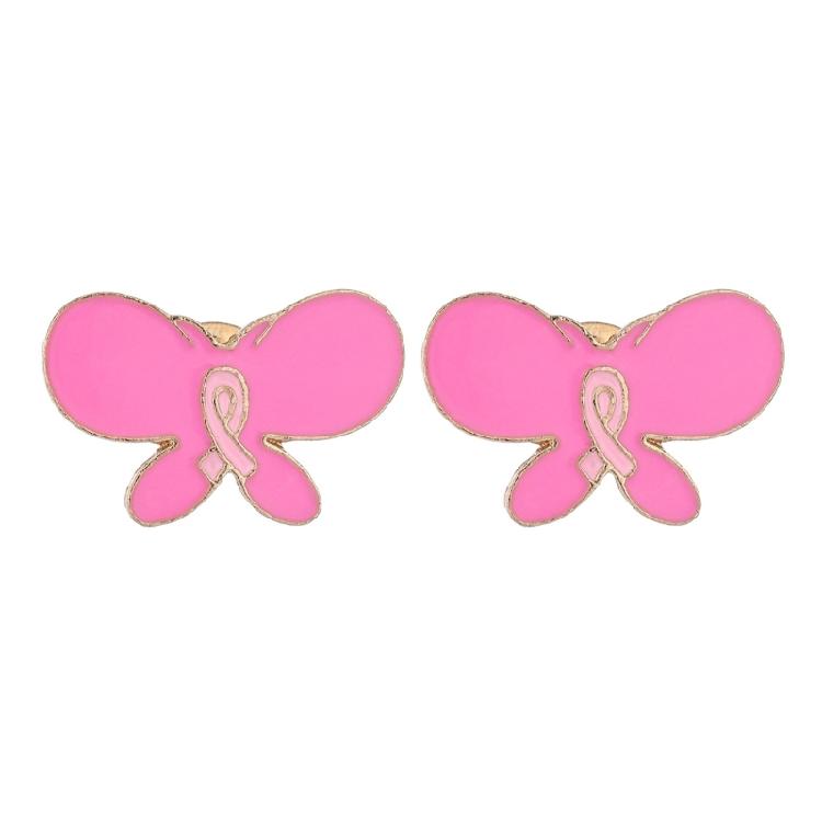 10Pcs Cancer Awareness Brooch Butterfly Lapel Pin Pink Ribbon Metal Pins For Clothing Jackets Hat Dress Embellishments