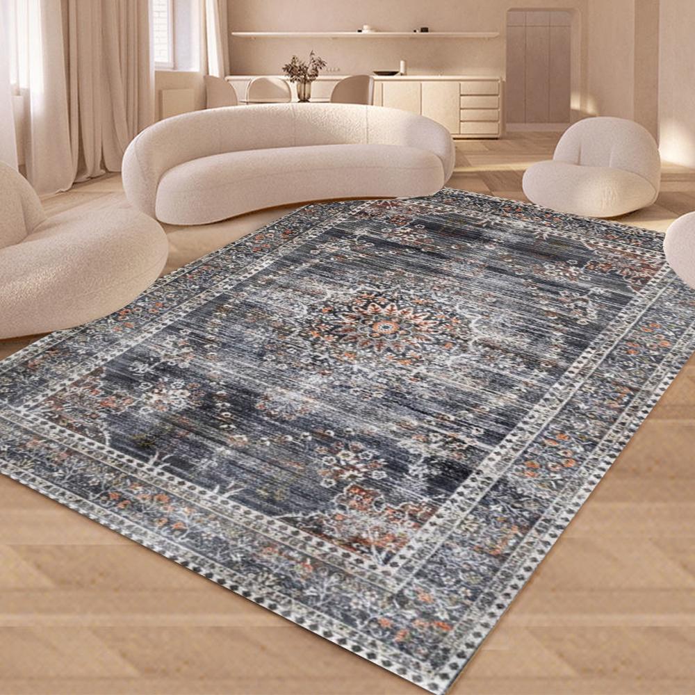 Traditional Oriental Area Rug Geometric Distressed Living Room Kitchen Dining Area Rugs Ethnic Soft Bedroom Rugs Kitchen Rugs