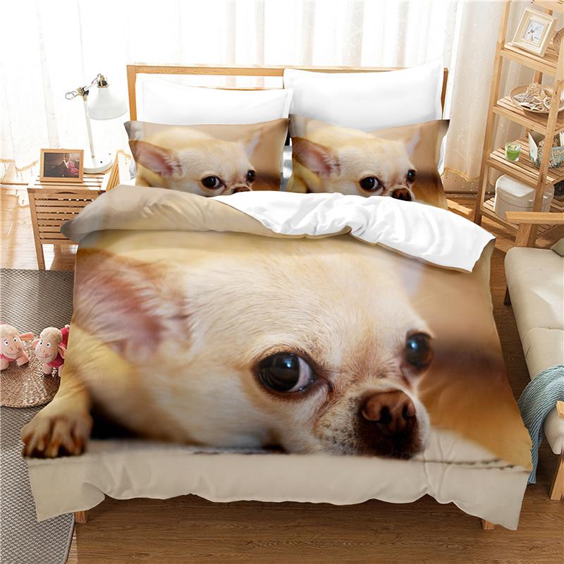 3D Print Pet Dog Bed Sets For Girl Duvetcover 2pcs Pillowcase Super Soft Comfortable Cartoon Kids Bed Quilts Cover Set 2/3 Pcs