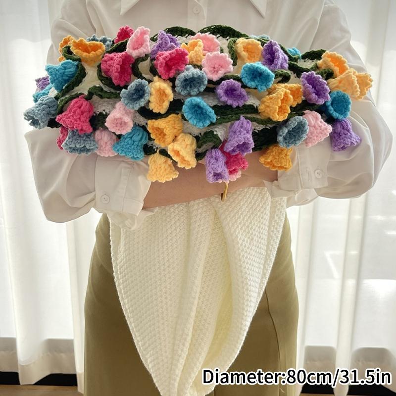 Knitting Sunflower Finished Blanket Roses Bouquet Sofa Blankets Crochet Flower Bouquet Blanket Mother'S Day Gift Manta De Rosas
