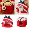Theme Christmas Pet Cat Dog Bed Puppy Kitten Cozy Sleeping Nest Plush Cave House