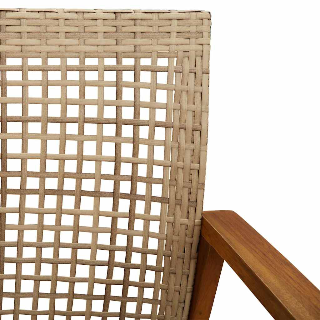 Vidaxl 3-Cz. Zestaw Mebli Bistro, Beżowy, Rattan Pe I Drewno Akacjowe