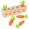 Toys Educational Montessori Wooden for 1 2 3 Years Toddlers Size Sorting Counting Puzzle Carrot Harvest Game Toy Kids Boys Girls