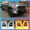 Dual Color Amber Indicator White DRL Fog Lights Kit For Toyota Tundra 2014-2020