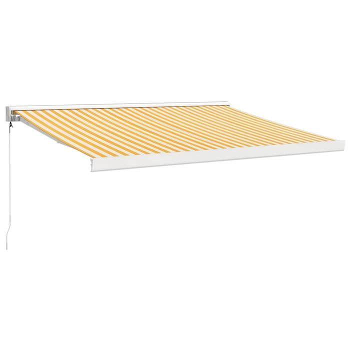 VidaXL Retractable Awning Yellow and White 3x2.5 M Fabric and Aluminum 3154531